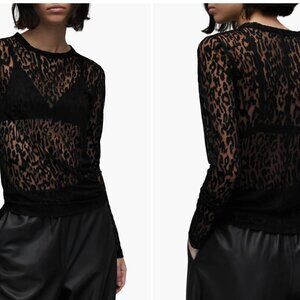 AllSaints Francesco Anita Leopard Pattern Shirt